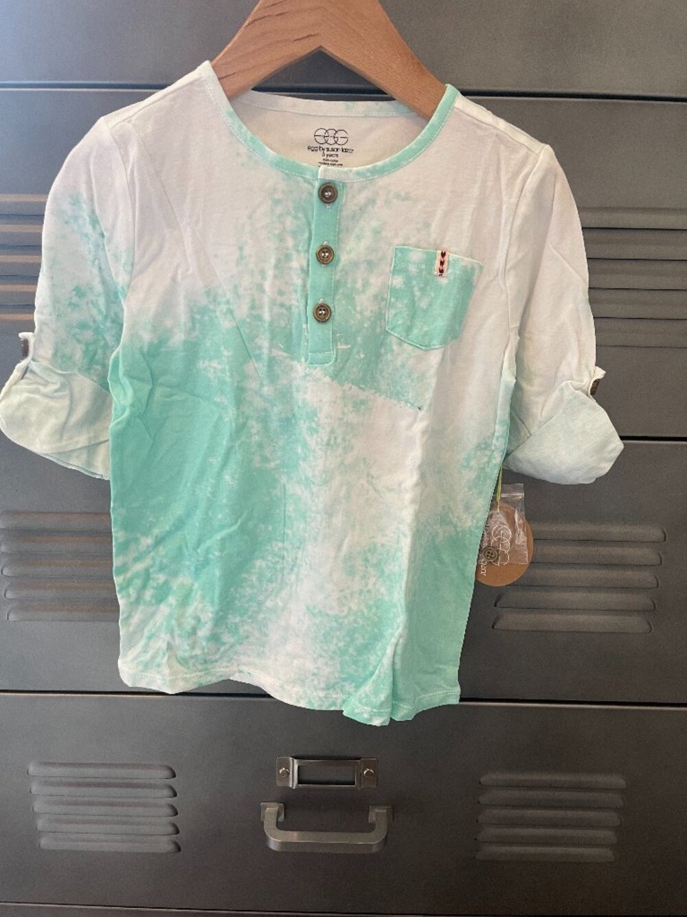 Egg by Susan Lazar Aqua Henley T-Shirt Size 3T